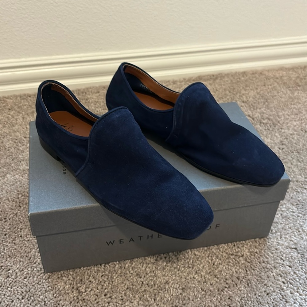 AQUATALIA Revy Sapphire Blue Weatherproof Soft Suede Loafer
